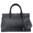 YVES SAINT LAURENT Cabas Rive Gauche Small Pebbled Leather Satchel Bag Black