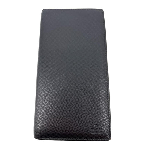 GUCCI Leather Long Bi-fold Wallet Black 03948