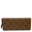 LOUIS VUITTON Clemence Reverse Monogram Canvas Zippy Wallet Brown