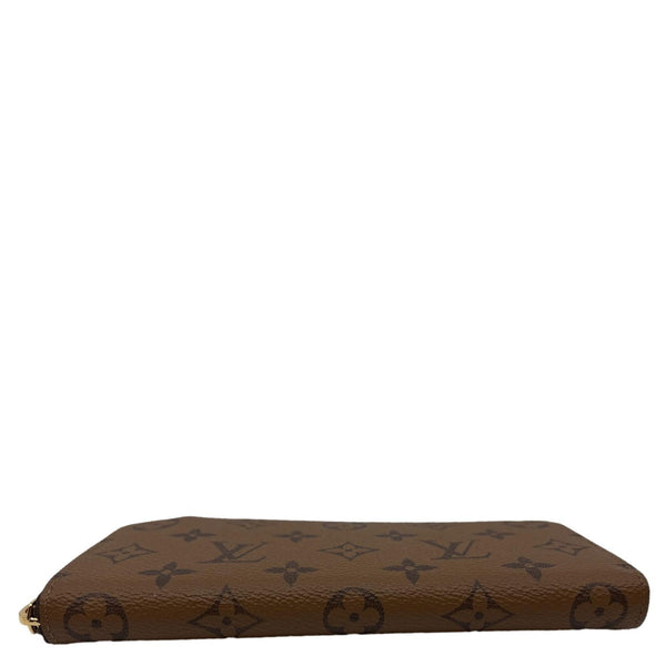LOUIS VUITTON Clemence Reverse Monogram Canvas Zippy Wallet Brown