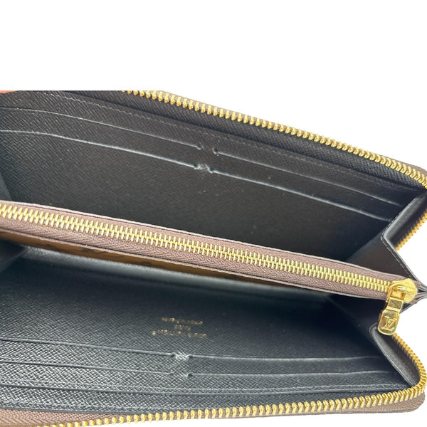 LOUIS VUITTON Clemence Reverse Monogram Canvas Zippy Wallet Brown