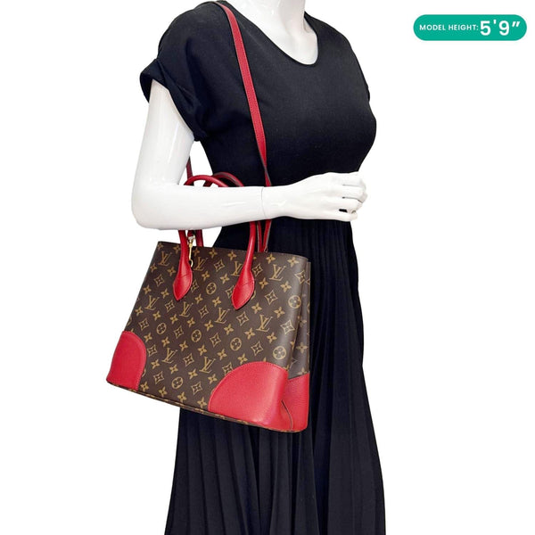 LOUIS VUITTON Flandrin Monogram Canvas Tote Shoulder Bag Cherry