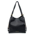 BURBERRY Canterbury Small House Check Derby Leather Tote Bag Black