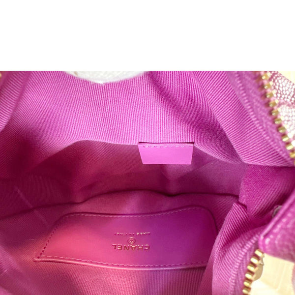 CHANEL Polly Pocket Pouch Caviar Leather Hobo Bag Purple