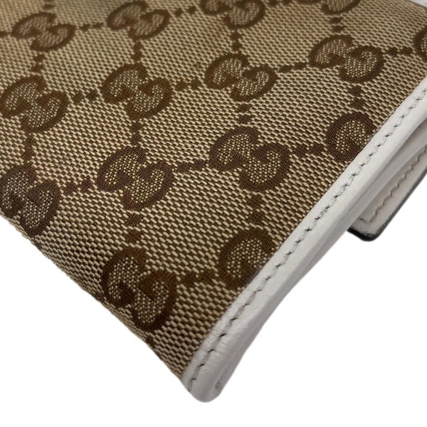 GUCCI Heart Continental GG Supreme Canvas Wallet Beige 203550