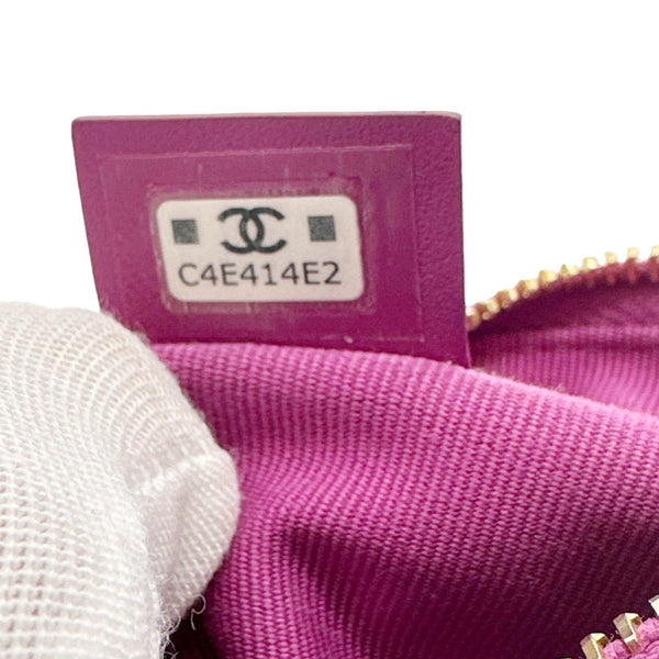 CHANEL Polly Pocket Pouch Caviar Leather Hobo Bag Purple