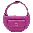 CHANEL Polly Pocket Pouch Caviar Leather Hobo Bag Purple