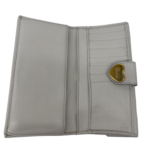 GUCCI Heart Continental GG Supreme Canvas Wallet Beige 203550