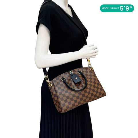 LOUIS VUITTON Odeon PM Damier Ebene Tote Shoulder Bag Brown