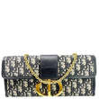 CHRISTIAN DIOR 30 Montaigne Oblique Jacquard Crossbody Clutch Bag Navy Blue
