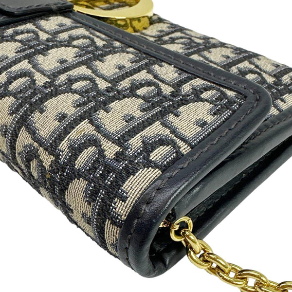 CHRISTIAN DIOR 30 Montaigne Oblique Jacquard Crossbody Clutch Bag Navy Blue
