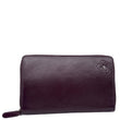 CHANEL Camellia Leather Zip Around Wallet Purple
