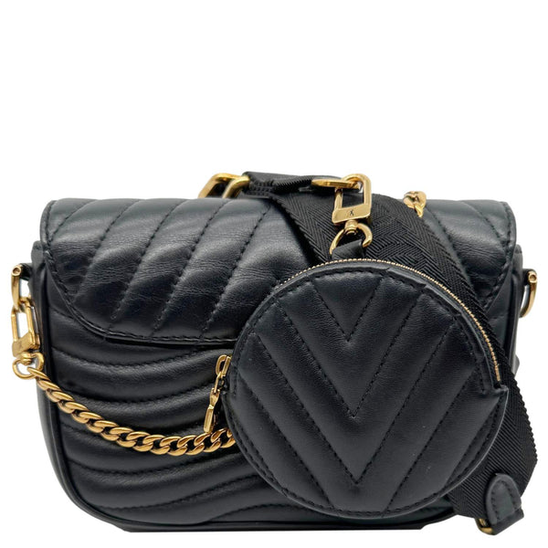 LOUIS VUITTON New Wave Leather Multi Pochette Crossbody Bag Black