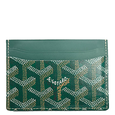 GOYARD Saint Sulpice Chevron Coated Canvas Card Holder Green