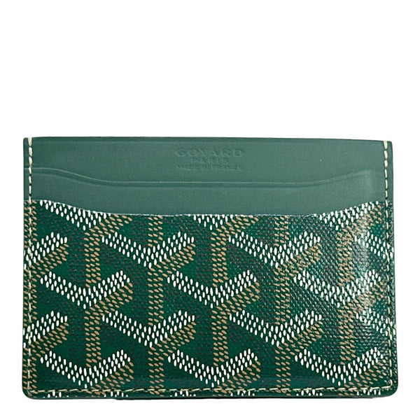 GOYARD Saint Sulpice Chevron Coated Canvas Card Holder Green