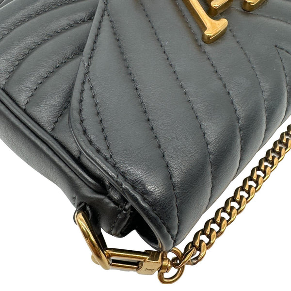 LOUIS VUITTON New Wave Leather Multi Pochette Crossbody Bag Black
