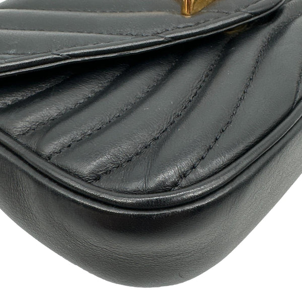 LOUIS VUITTON New Wave Leather Multi Pochette Crossbody Bag Black
