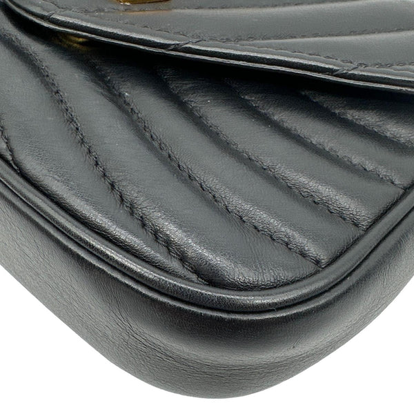 LOUIS VUITTON New Wave Leather Multi Pochette Crossbody Bag Black