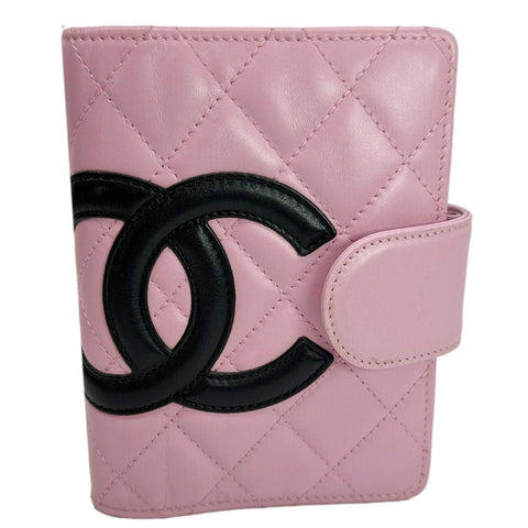 CHANEL Cambon Small Quilted Calfskin Leather Agenda Planner Pink