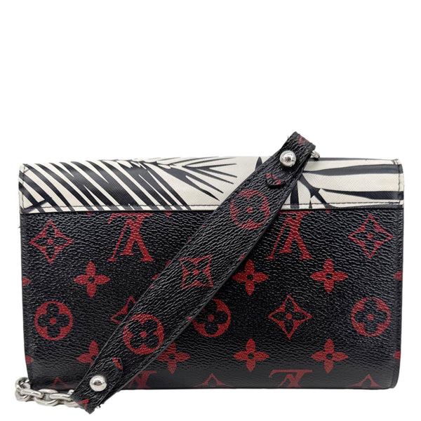 LOUIS VUITTON Twist Infrarouge Palm Leather Chain Wallet White