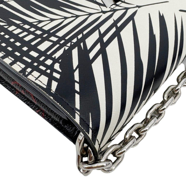 LOUIS VUITTON Twist Infrarouge Palm Leather Chain Wallet White