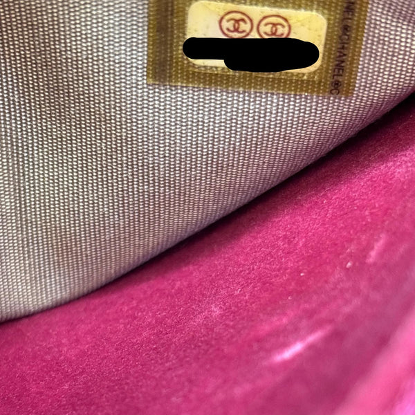 CHANEL Boy Quilted Velvet WOC Crossbody Bag Fuchsia