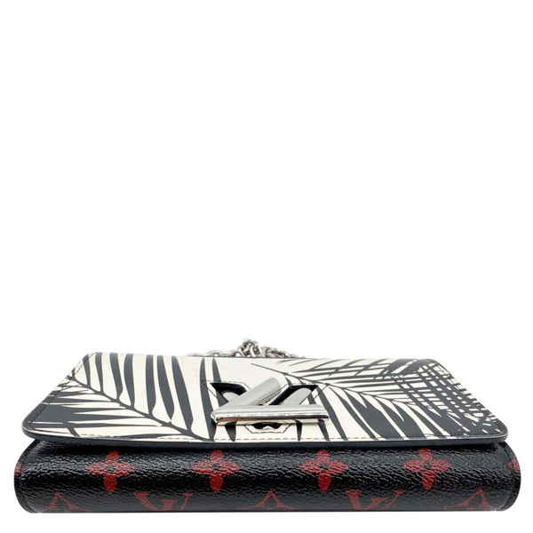 LOUIS VUITTON Twist Infrarouge Palm Leather Chain Wallet White