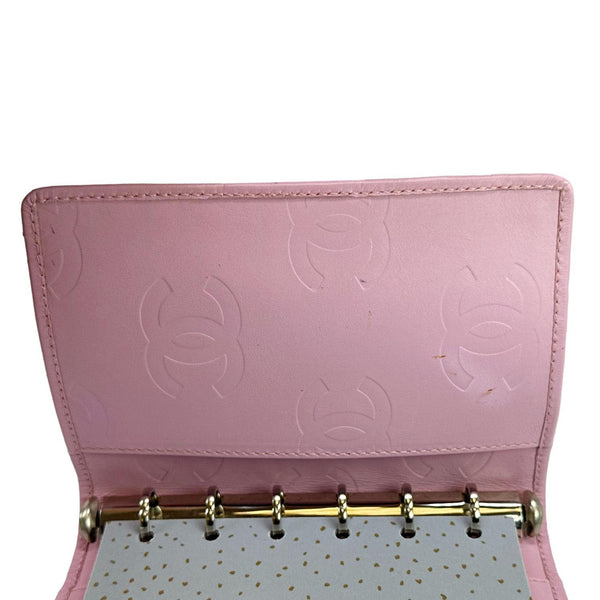 CHANEL Cambon Small Quilted Calfskin Leather Agenda Planner Pink