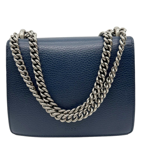 GUCCI Dionysus Mini Leather Crossbody Bag Navy Blue 421970