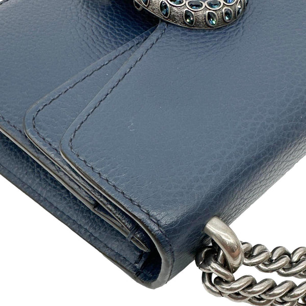 GUCCI Dionysus Mini Leather Crossbody Bag Navy Blue 421970