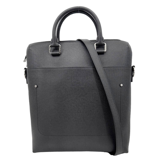 LOUIS VUITTON Grigori Taiga Leather Tote Crossbody Bag Black