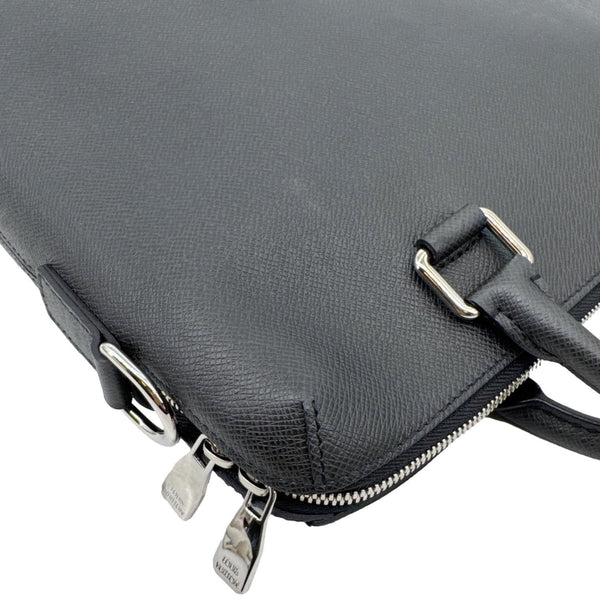 LOUIS VUITTON Grigori Taiga Leather Tote Crossbody Bag Black