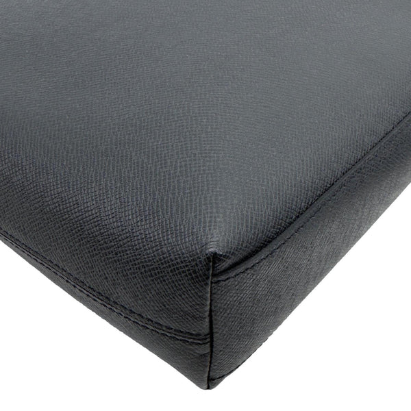 LOUIS VUITTON Grigori Taiga Leather Tote Crossbody Bag Black