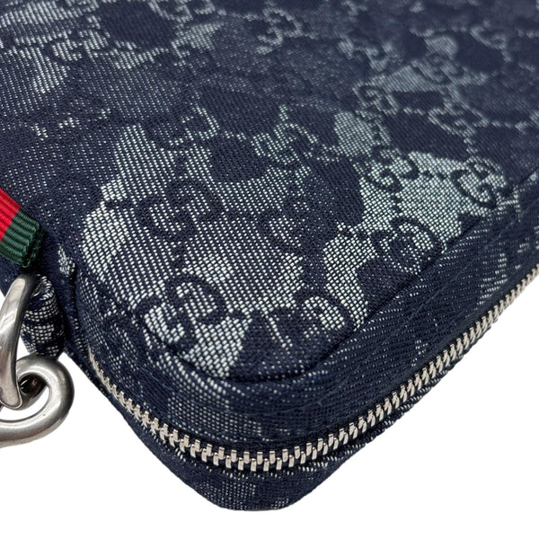 GUCCI Camouflage Small GG Monogram Denim Crossbody Bag Blue 849009