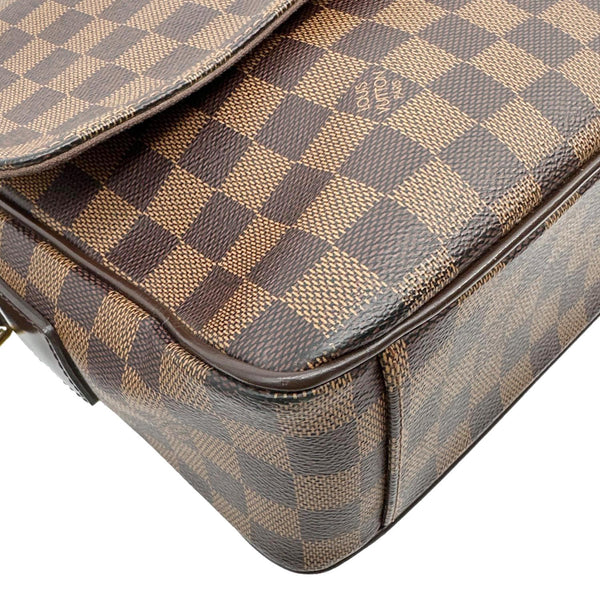 LOUIS VUITTON Shelton MM Damier Ebene Messenger Bag Brown