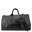 LOUIS VUITTON Keepall 55 Bandouliere Damier Graphite Travel Bag Black