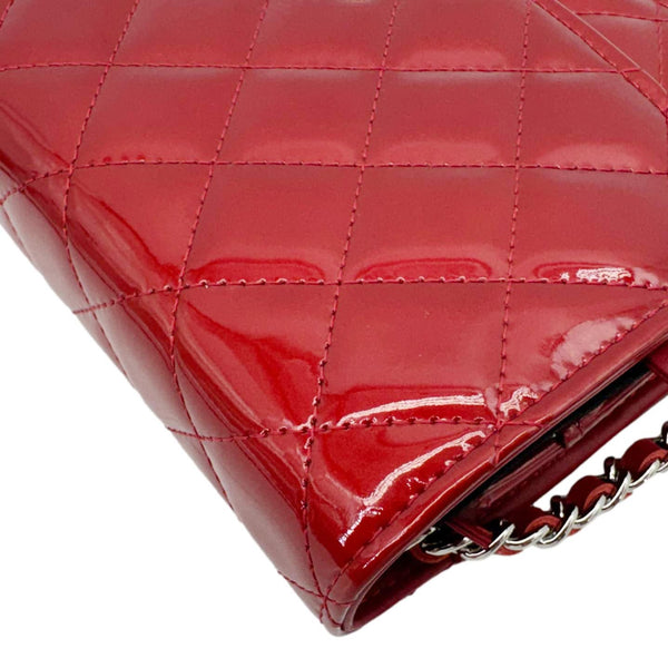 CHANEL Brilliant WOC Quilted Patent Leather Crossbody Bag Red