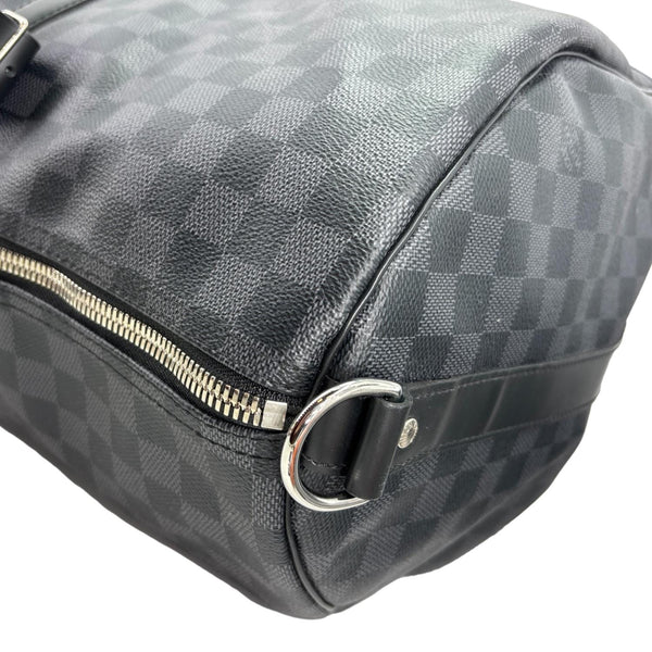 LOUIS VUITTON Keepall 55 Bandouliere Damier Graphite Travel Bag Black