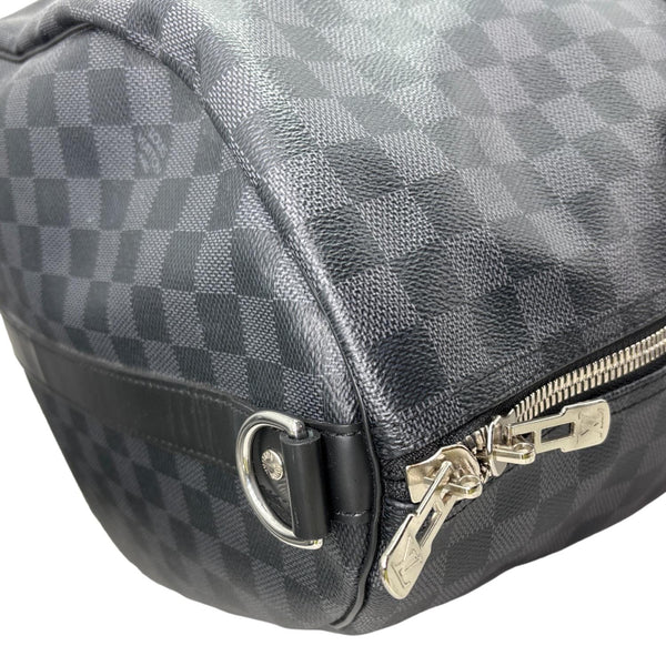 LOUIS VUITTON Keepall 55 Bandouliere Damier Graphite Travel Bag Black