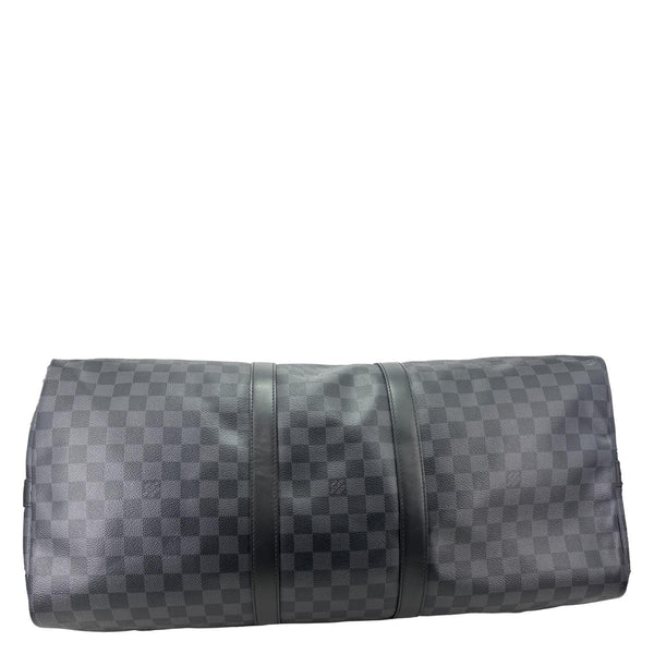 LOUIS VUITTON Keepall 55 Bandouliere Damier Graphite Travel Bag Black