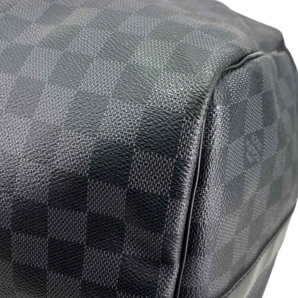 LOUIS VUITTON Keepall 55 Bandouliere Damier Graphite Travel Bag Black
