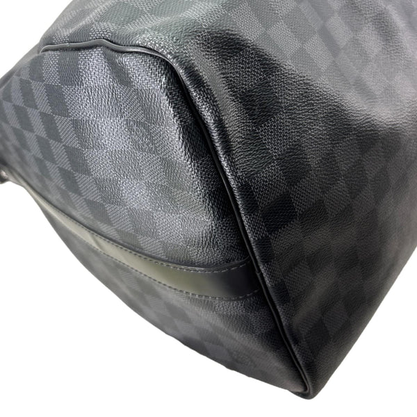 LOUIS VUITTON Keepall 55 Bandouliere Damier Graphite Travel Bag Black