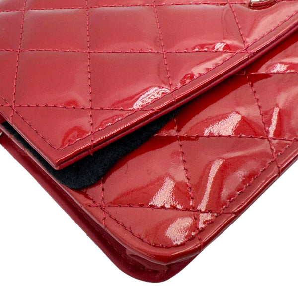 CHANEL Brilliant WOC Quilted Patent Leather Crossbody Bag Red