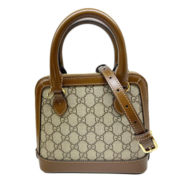 GUCCI Horsebit 1955 Mini GG Supreme Canvas Crossbody Bag Beige 640716