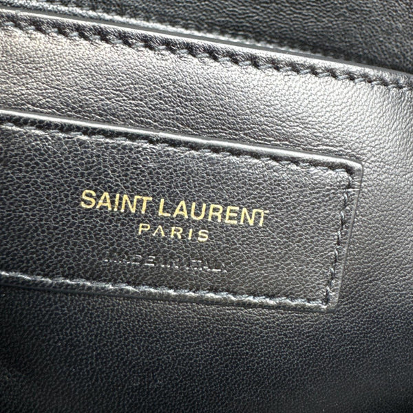 YVES SAINT LAURENT College Large Monogram Chevron Leather Crossbody Bag Black