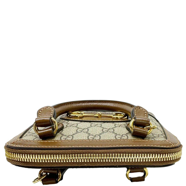 GUCCI Horsebit 1955 Mini GG Supreme Canvas Crossbody Bag Beige 640716