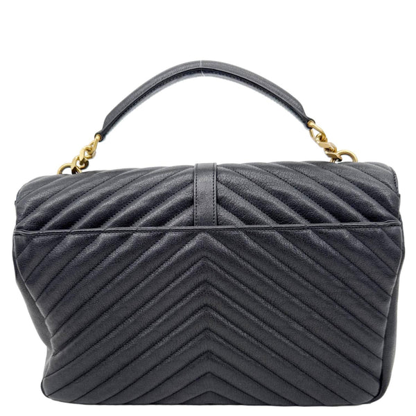 YVES SAINT LAURENT College Large Monogram Chevron Leather Crossbody Bag Black