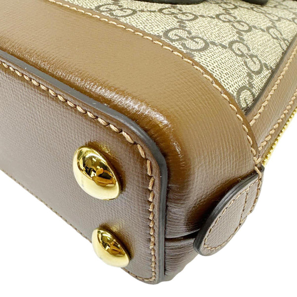 GUCCI Horsebit 1955 Mini GG Supreme Canvas Crossbody Bag Beige 640716