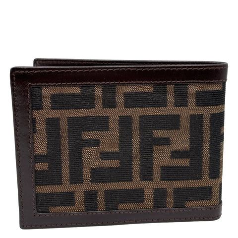 FENDI Zucca Canvas Bifold Wallet Brown