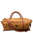 MCM Monogram Visetos Canvas Travel Bag Cognac